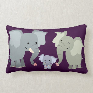 Kute Cartoon Elephant Family Pillow Kussen
