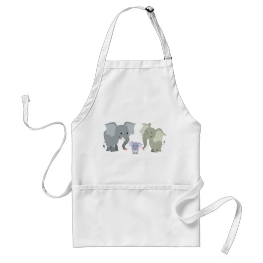 Kute Cartoon Elephant Family Schort (Voorkant)
