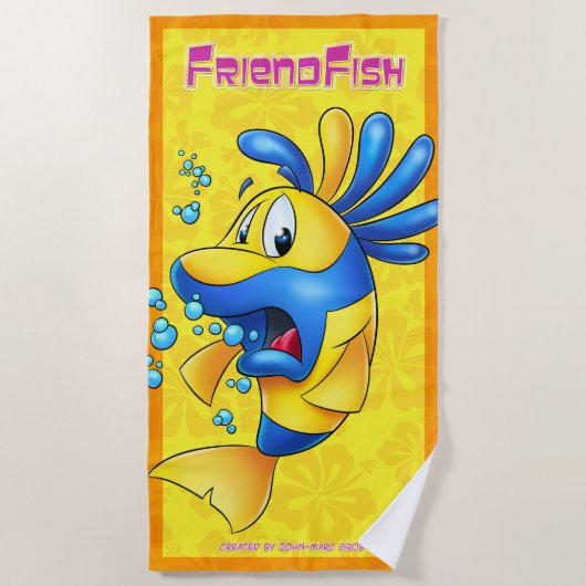 Kute cartoon fish strand dowel strandlaken (Voorkant)