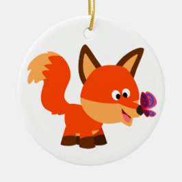 Kute Cartoon fox- en vlinderbloemigen Keramisch Ornament