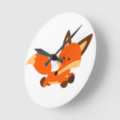 Kute Cartoon Fox Wall Clock Ronde Klok (Hoek)