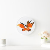 Kute Cartoon Fox Wall Clock Ronde Klok (Huis)