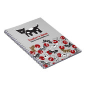 Kute Cartoon-gebotteerde honden & Botten-pc-laptop Notitieboek (Rechterzijde)