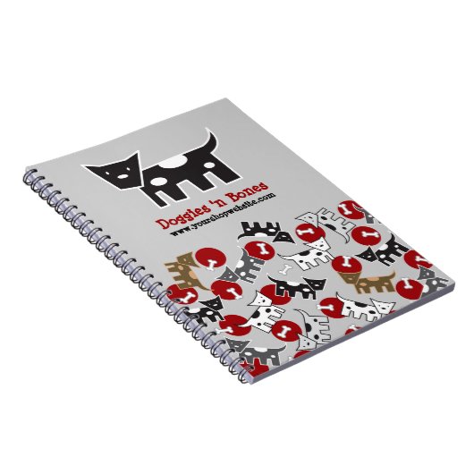 Kute Cartoon-gebotteerde honden & Botten-pc-laptop Notitieboek (Rechterzijde)