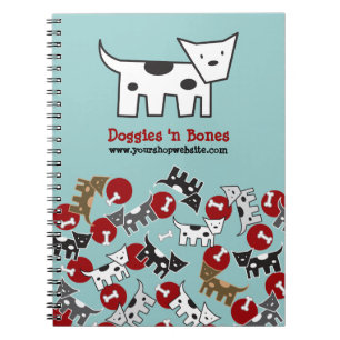 Kute Cartoon-gebotteerde honden & Botten-pc-laptop Notitieboek