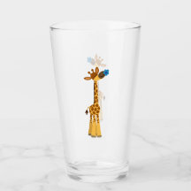 Kute Cartoon Giraffe en blauw ventilator