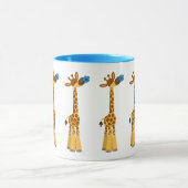Kute Cartoon Giraffe en blauwe ventilator Mok (Midden)