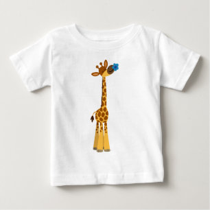 Kute Cartoon Giraffe en ventilator Baby T-shirt