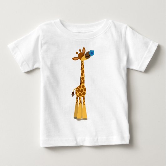 Kute Cartoon Giraffe en ventilator Baby T-shirt (Voorkant)