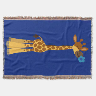 Kute Cartoon Giraffe en ventilator Deken
