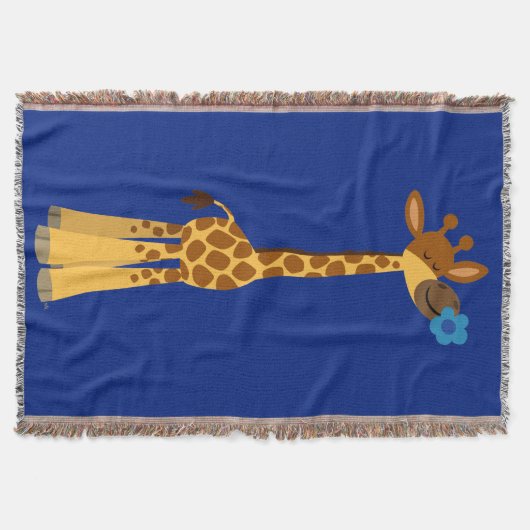 Kute Cartoon Giraffe en ventilator Deken (Voorkant)