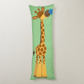 Kute Cartoon Giraffe en ventilatorleiding Lichaamskussen (Achterkant (Verticaal))