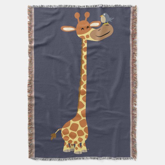 Kute Cartoon Giraffe en vriend Deken (Voorkant Verticaal)