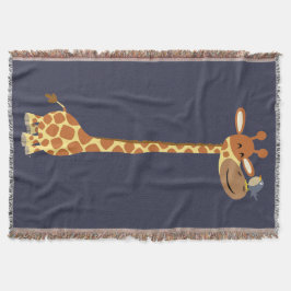 Kute Cartoon Giraffe en vriend Deken