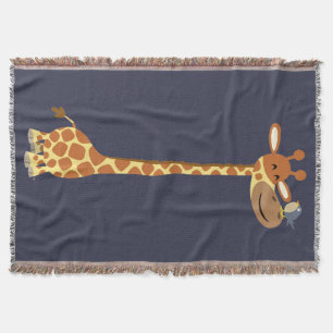 Kute Cartoon Giraffe en vriend Deken