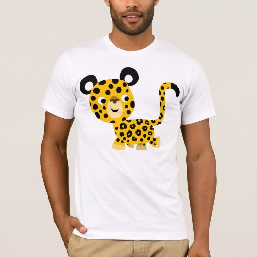 Kute Cartoon glimlachen Leopard T-Shirt (Voorkant)