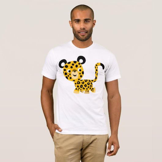 Kute Cartoon glimlachen Leopard T-Shirt (Voorkant volledig)