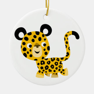 Kute Cartoon glimlachend luipaard Ornament