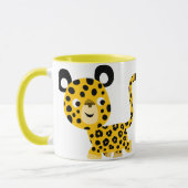 Kute Cartoon glimlachende luipaard Mok (Links)