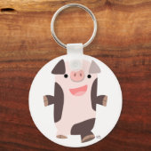 Kute Cartoon glimlachende Varkenspijn Sleutelhange Sleutelhanger (Voorkant)