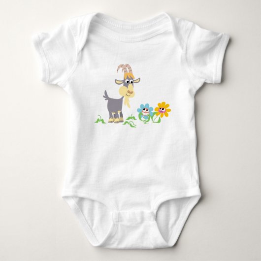Kute Cartoon Goat and Flowers Baby Apparel Romper (Voorkant)