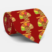 Kute Cartoon Gobble Thanksgiving Design Turkije Stropdas (Opgerold)