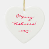 Kute Cartoon Goldfish with Blue Eyes Heart-Shaped Keramisch Ornament (Achterkant)