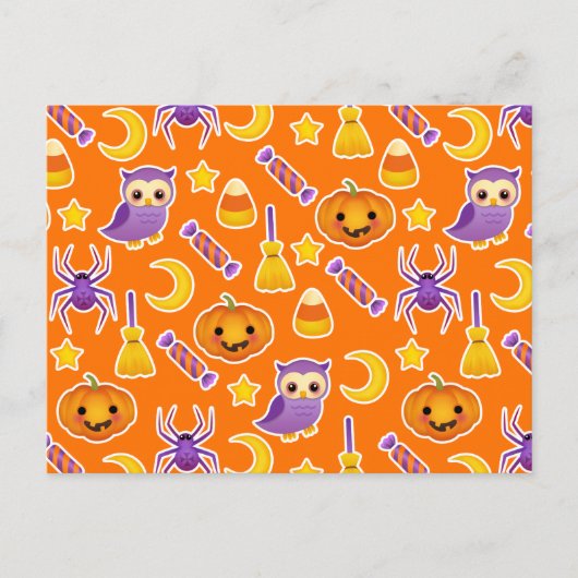 Kute Cartoon Halloween Design met pompoenen Briefkaart (Voorkant)