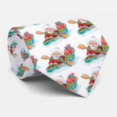 Kute Cartoon Jolly Santa Claus in een rijboot Stropdas (Opgerold)