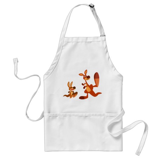 Kute Cartoon Kangaroo Pap en Son Cooking Schort (Voorkant)