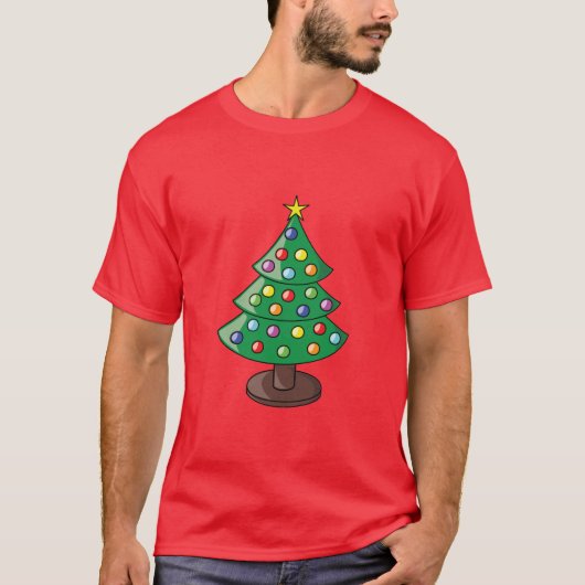 Kute Cartoon kerstboom T-shirt (Voorkant)