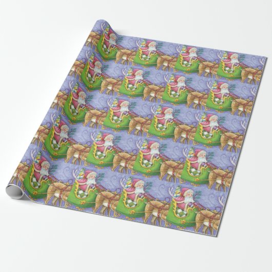 Kute Cartoon kerstkerstkerstkerstkerstkerstkerstke Cadeaupapier (Uitgerold)