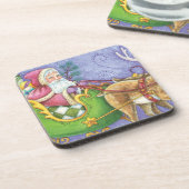 Kute Cartoon kerstkerstkerstkerstkerstkerstkerstke Drankjes Onderzetter (Linkerzijde)