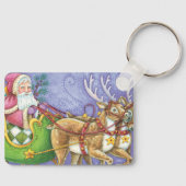 Kute Cartoon kerstkerstkerstkerstkerstkerstkerstke Sleutelhanger (Voorkant)