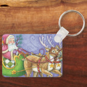 Kute Cartoon kerstkerstkerstkerstkerstkerstkerstke Sleutelhanger (Voorkant)