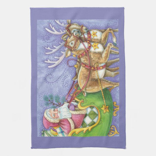 Kute Cartoon kerstkerstkerstkerstkerstkerstkerstke Theedoek (Verticaal)