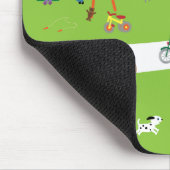 Kute Cartoon kinderen en huisdieren die in het par Muismat (Hoek)