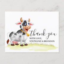 Kute Cartoon Koe Hartelijk dank