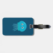 Kute Cartoon kwal in de blauwe zee Bagagelabel (Achterkant horizontaal)