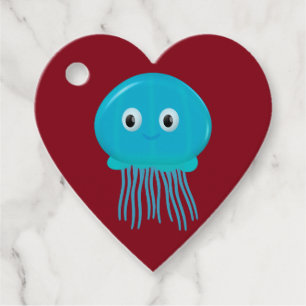 Kute Cartoon kwal in de blauwe zee Bedankjes Labels