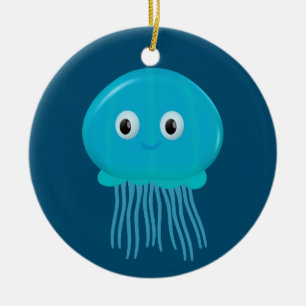 Kute Cartoon kwal in de blauwe zee Keramisch Ornament