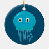 Kute Cartoon kwal in de blauwe zee Keramisch Ornament (Achterkant)