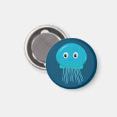 Kute Cartoon kwal in de blauwe zee Magneet (Voorkant / Achterkant)