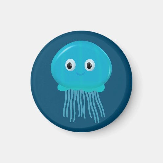 Kute Cartoon kwal in de blauwe zee Magneet (Voorkant)