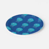 Kute Cartoon kwal in de blauwe zee Papieren Bordje (Gekanteld)