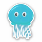 Kute Cartoon kwal in de blauwe zee Sticker (Voorkant)