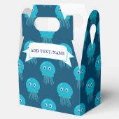 Kute Cartoon kwal Pattern in Blue Ocean Bedankdoosjes (Geopend)
