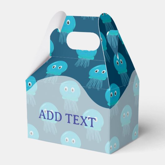 Kute Cartoon kwal Pattern in Blue Ocean Bedankdoosjes (Achterkant)