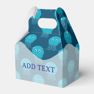 Kute Cartoon kwal Pattern in Blue Ocean Bedankdoosjes