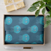 Kute Cartoon kwal Pattern in Blue Ocean Tissuepapier (Geschenk)